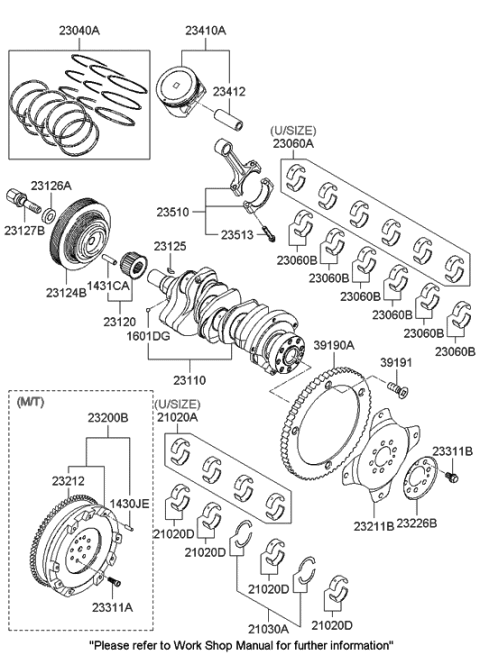 2009 Hyundai Sonata  Bearing Set-Crank Shaft Diagram for 210203C911