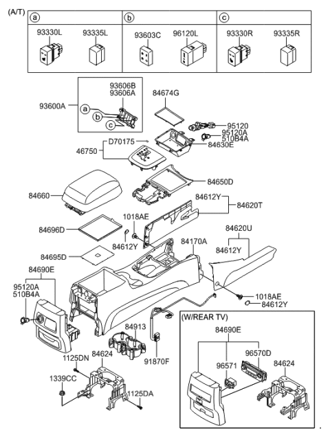 2009 Hyundai Sonata  Switch Assembly-Seat Heater, LH Diagram for 936012B000WK