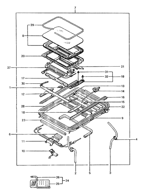 2014 Hyundai Veloster Sunroof Assembly Diagram for 8160021120BV