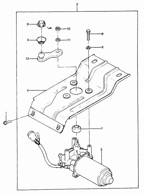 2011 Hyundai Veloster Plate Assembly-Windshield Wiper Motor Mounting Diagram for 9815021001