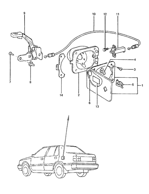 2019 Hyundai Tucson Handle Assembly-Fuel Filler Door Diagram for 8157021000