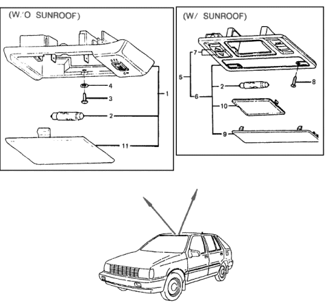 2012 Hyundai Veloster Lamp Assembly-Room Diagram for 9281021200AL