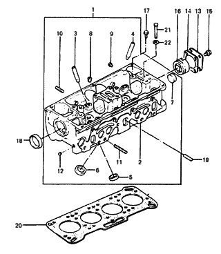 2011 Hyundai Veloster  Head Assembly-Cylinder Diagram for 2210021300