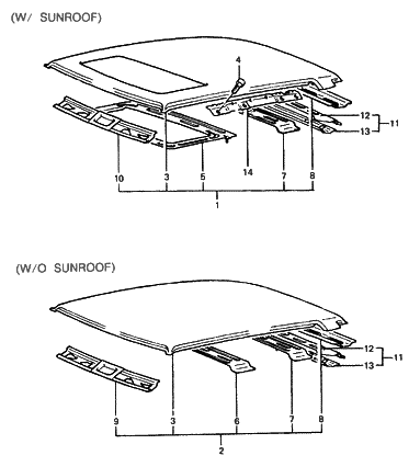 2012 Hyundai Veloster  Rail-Roof Rear Diagram for 6713121000G