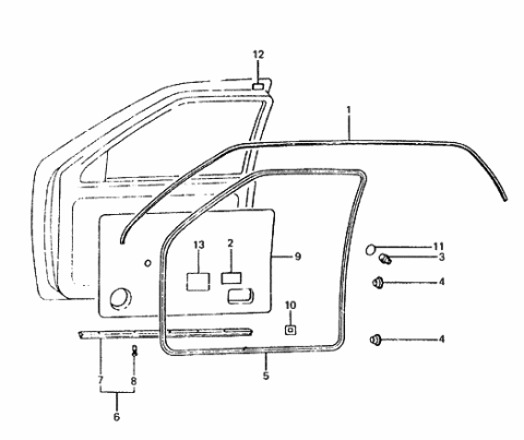 2012 Hyundai Veloster  Seal-Front Door Trim, LH Diagram for 8239121100