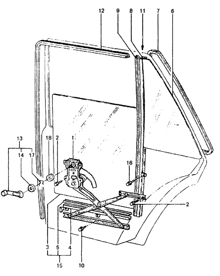 2012 Hyundai Veloster  Pad-Door Regulator Handle Diagram for 8264221000