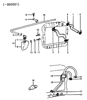 2011 Hyundai Veloster  Hose-Radiator Lower Diagram for 2541221000