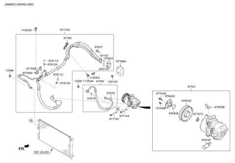 2020 Hyundai Sonata Hybrid  Compressor Assembly Diagram for 97701D9001