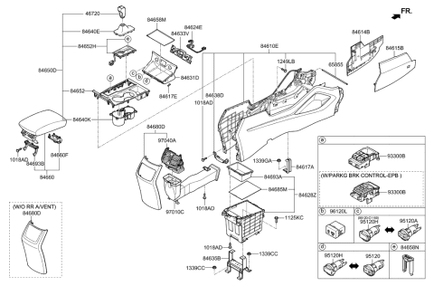 2022 Hyundai Venue Plate Assembly-Console Upper Cover Diagram for 84652D3020NS5