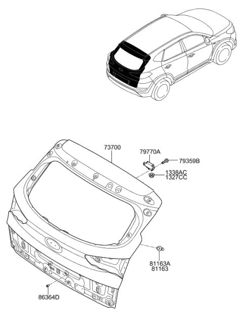 2021 Hyundai Tucson  Nut Diagram for 797973J000