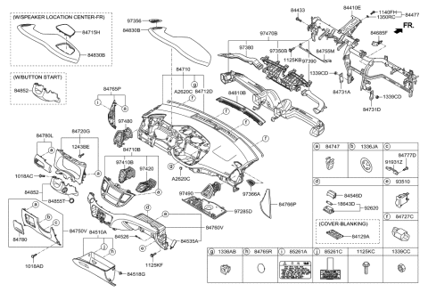 2014 Hyundai Santa Fe Sport  Stopper-Glove Box Diagram for 84523B1000