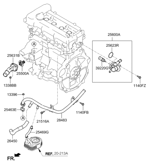 2022 Hyundai Venue  Hose Assembly-Water To Throttle Body Diagram for 254682GGA0