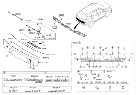 2020 Hyundai Sonata Hybrid  Tucson Eco Emblem Diagram for 86333D3000