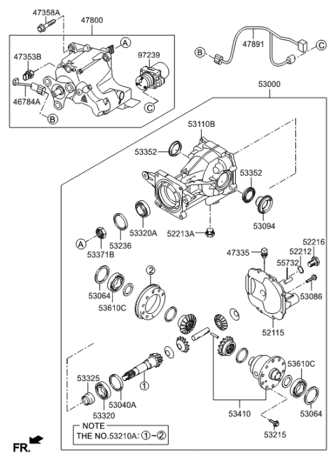 2020 Hyundai Sonata Hybrid  Carrier Assembly Diagram for 530103B511