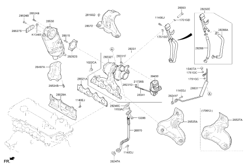 2021 Hyundai Tucson  Pipe-Oil Turbocharger Diagram for 282452B710