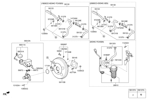 2020 Hyundai Sonata Hybrid Intensifier-Vacuum Diagram for 591392W000