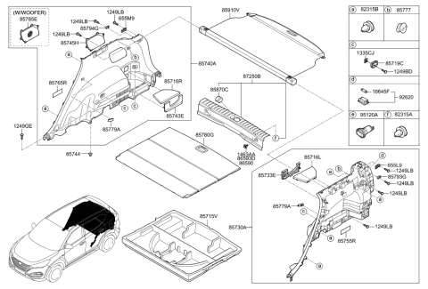 2022 Hyundai Venue  Foam-Luggage Side Sutp, RH Diagram for 85746D3100