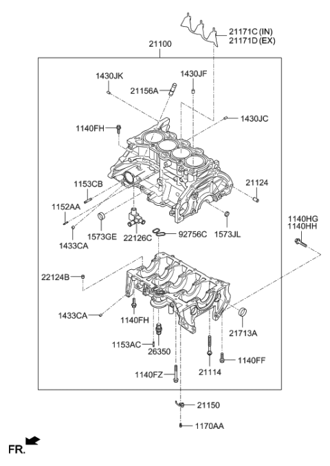 2014 Hyundai Santa Fe Sport  Valve Assembly-Check Diagram for 211402GGA0