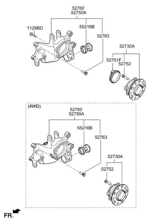 2020 Hyundai Sonata Hybrid  Bush-Lower Arm, Rear Diagram for 55215D3000