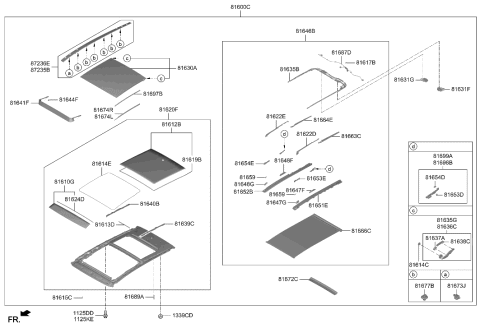 2021 Hyundai Tucson  Rail-PANORAMAROOF Rear, RH Diagram for 81640D3000