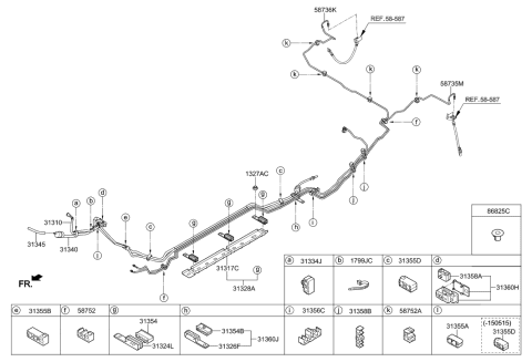 2021 Hyundai Tucson  Holder-Vapor Tube Diagram for 313550X000