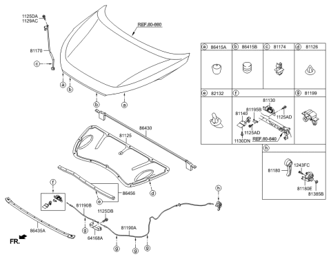 2022 Hyundai Venue  Seal Strip 3-Hood Diagram for 86437D3000