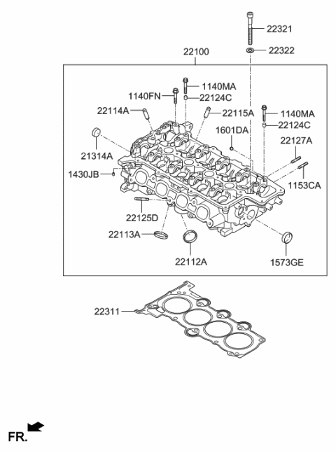 2020 Hyundai Sonata Hybrid  Stud Diagram for 221272B000
