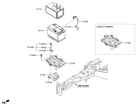 2022 Hyundai Venue  Bracket-Battery Diagram for 371602P000