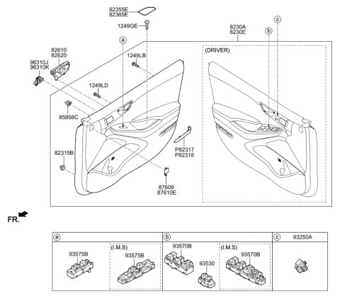 2015 Hyundai Azera Panel Assembly-Front Door Trim, RH Diagram for 82308G2200T9Z