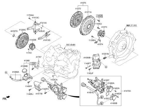2023 Hyundai Genesis GV70  Motor-Clutch Diagram for 414802B010