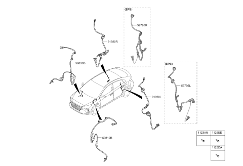 2023 Hyundai Genesis GV70  Cable Assembly-ABS.EXT, RH Diagram for 91921G2300