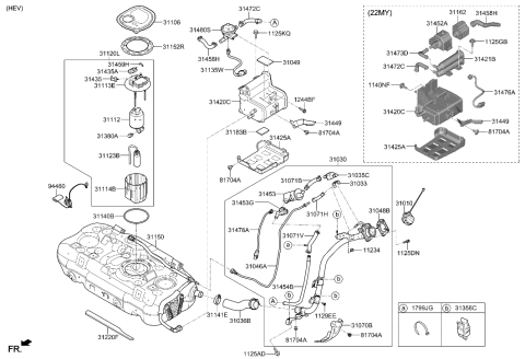2023 Hyundai Santa Cruz  Wire-CANI Close Valve EXTENSIO Diagram for 31476G2001