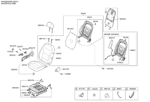 2023 Hyundai Santa Cruz  Unit-Heater Con Diagram for 88196G2100