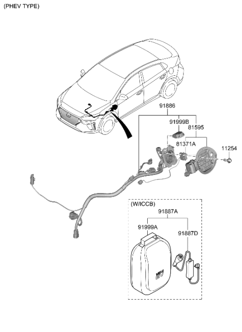 2015 Hyundai Azera  Housing Assembly-Charge Port Door Diagram for 81596G7000