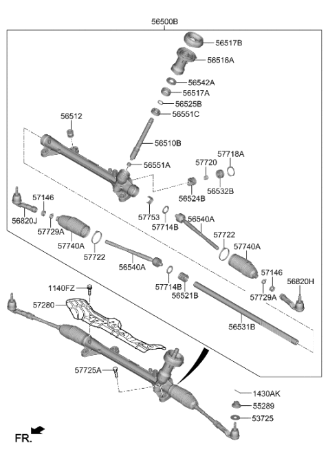 2023 Hyundai Genesis GV70  End Assembly-Tie Rod, LH Diagram for 56820G2500