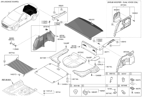 2023 Hyundai Santa Cruz  Net Assembly-Luggage Diagram for 85790G2100T9Y