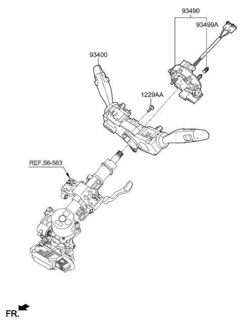 2023 Hyundai Santa Cruz  Switch Assembly-Multifunction Diagram for 93400G2502