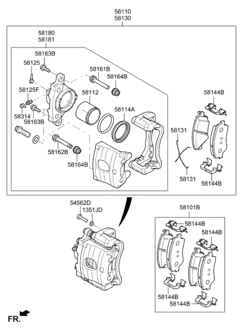 2023 Hyundai Genesis GV70  Spring-Pad Diagram for 58144G2000