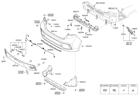 2015 Hyundai Azera Bracket-Rear Beam Lower Mounting Diagram for 86638G2010