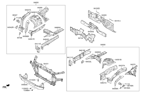2011 Hyundai Elantra Touring Beam Complete-Front Bumper Diagram for 64900D2100