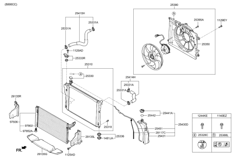 2010 Hyundai Elantra Touring  Air Guard, Right Diagram for 29134D2000