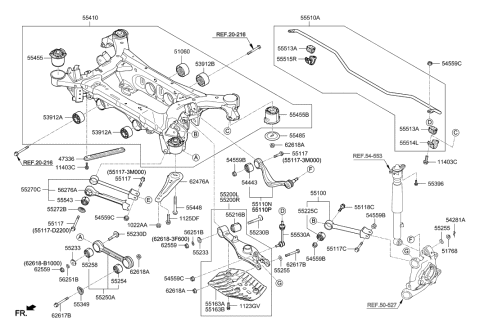 2011 Hyundai Elantra Touring  Rear Arm Assembly-Rear Upper LH Diagram for 55105D2000