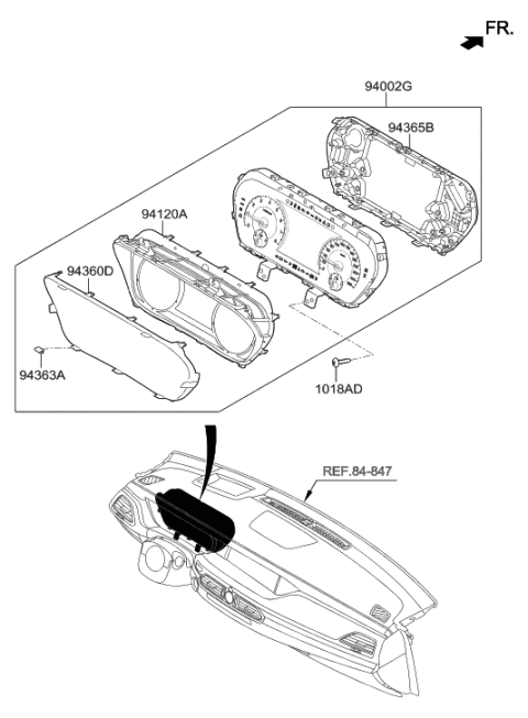 2010 Hyundai Elantra Touring  Cluster Assembly-Instrument Diagram for 94001D2020