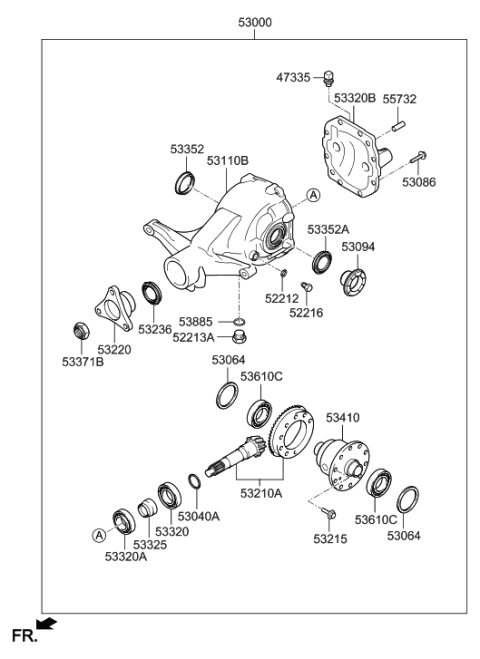 2012 Hyundai Elantra Touring  Carrier Assembly-Differential Diagram for 530004J023