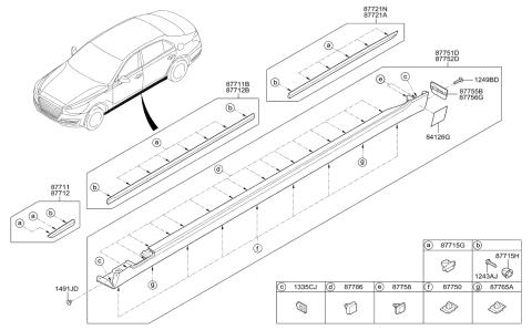 2010 Hyundai Elantra Touring Moulding Assembly-Side Sill, LH Diagram for 87751D2000