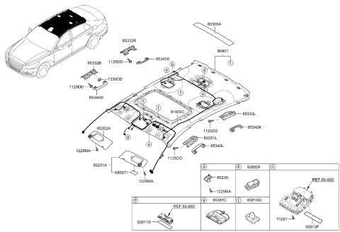 2012 Hyundai Elantra Touring  Headlining Assembly Diagram for 85410D2510SH2