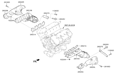 2012 Hyundai Elantra Touring  Exhaust Manifold Catalytic Assembly, Left Diagram for 285103F700