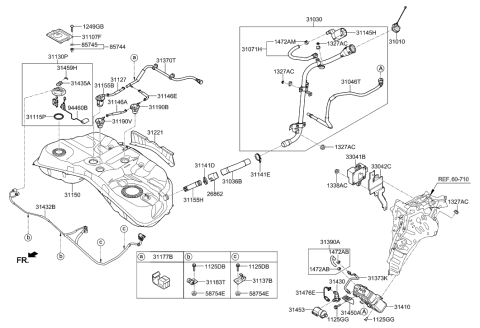 2012 Hyundai Elantra Touring  Tank Assembly-Fuel Diagram for 31150D2500