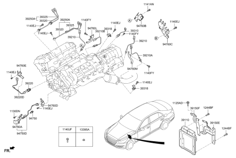 2011 Hyundai Elantra Touring  Sensor Assembly-Oxygen Diagram for 392103L500