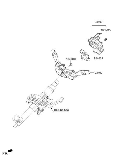 2010 Hyundai Elantra Touring  Clock Spring Contact Assembly Diagram for 93490D2325